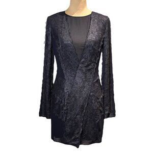 NWT Antik Batik Cocktail Mini Dress Sz.M Black Silk Lace LBD Event Sexy Chic